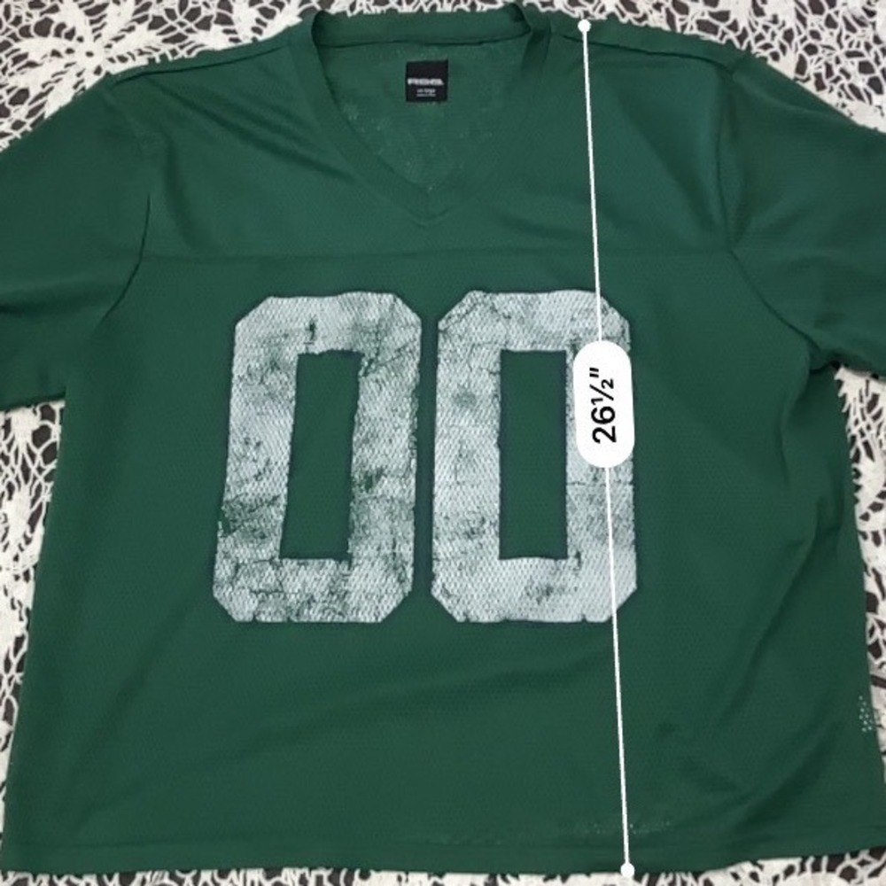 RSQ Green Mesh Football Jersey T-Shirt Distressed 00 Graphic Mens XXL - Picture 4 of 5